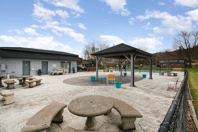 view of pool with a gazebo