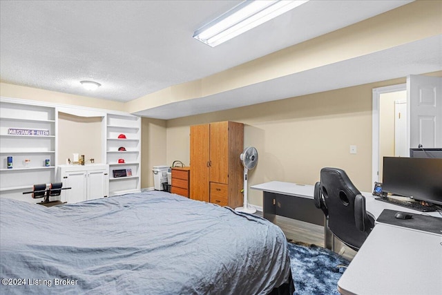 bedroom with a textured ceiling