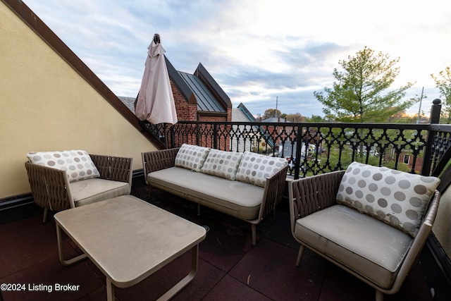 view of patio / terrace with a balcony