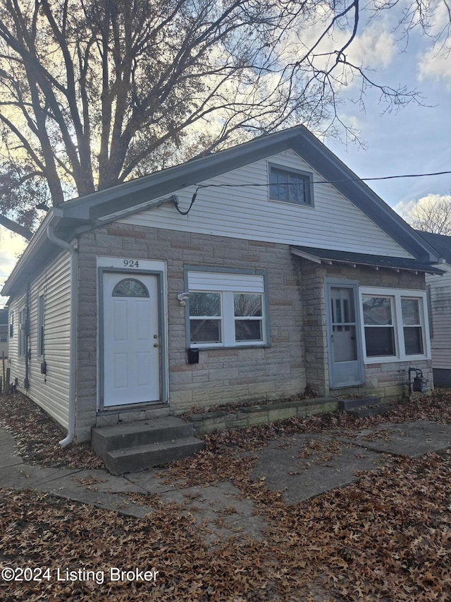 view of bungalow