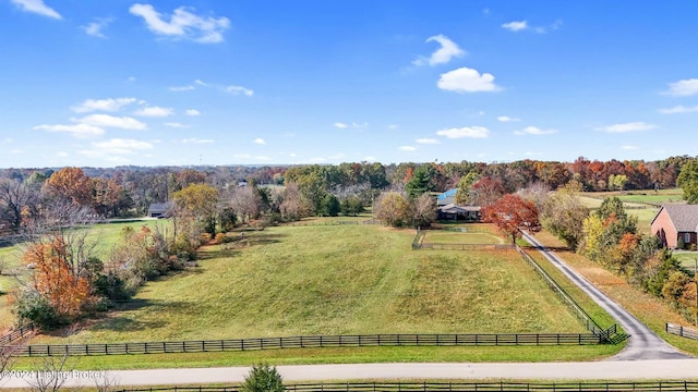 drone / aerial view featuring a rural view