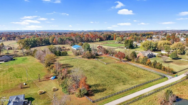 bird's eye view featuring a rural view