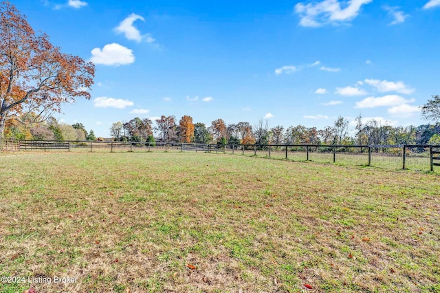 view of yard featuring a rural view