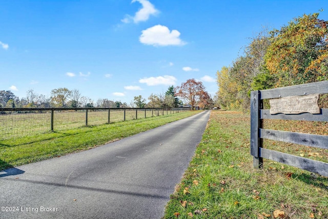 view of road featuring a rural view