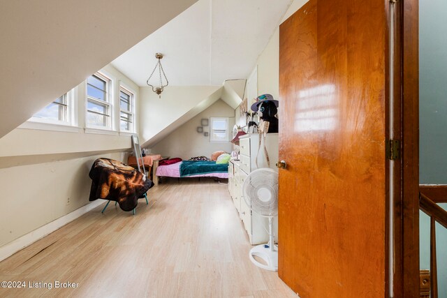 bedroom featuring light hardwood / wood-style floors