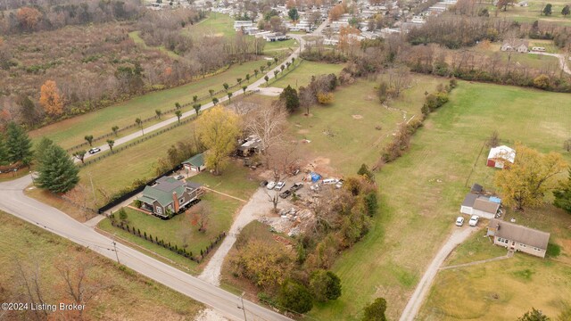 bird's eye view with a rural view