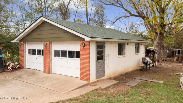 view of garage