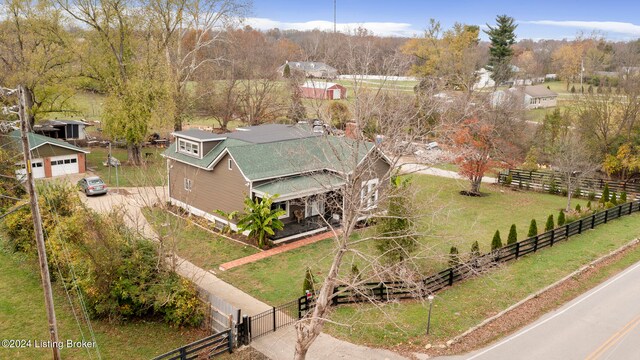 bird's eye view with a rural view