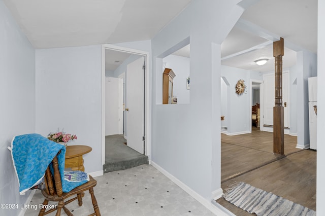 hallway with light wood-type flooring