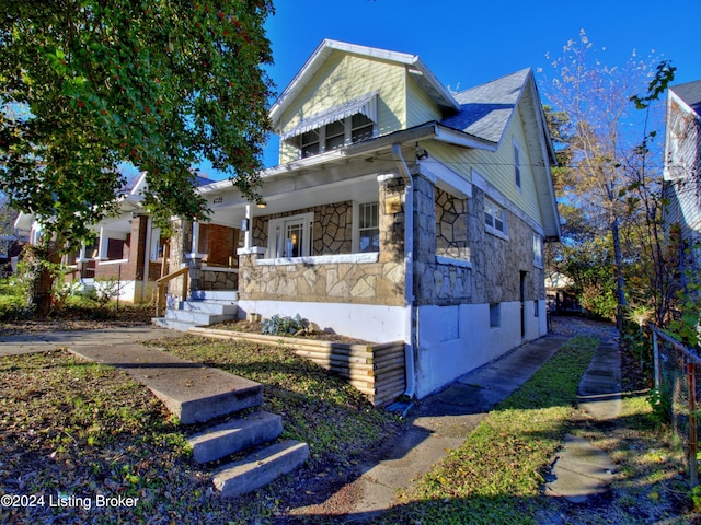 view of front of property with a porch