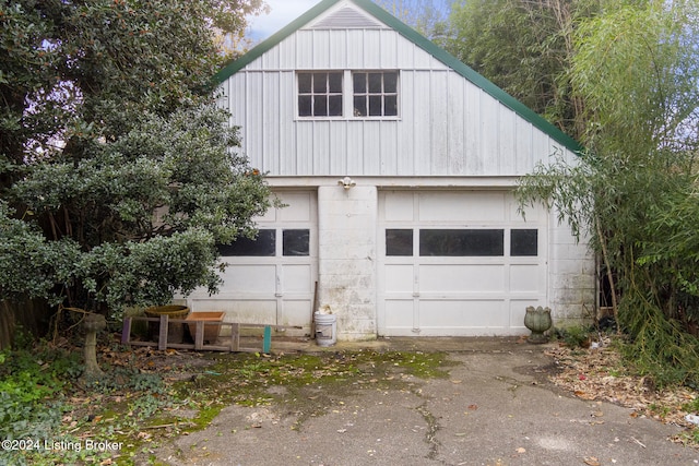 view of garage