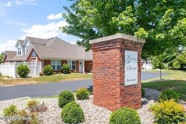 view of community sign