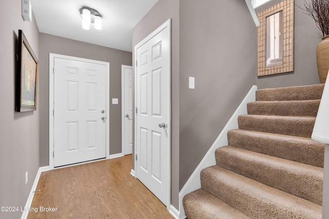 foyer featuring hardwood / wood-style floors