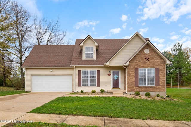 view of front of home with a front yard