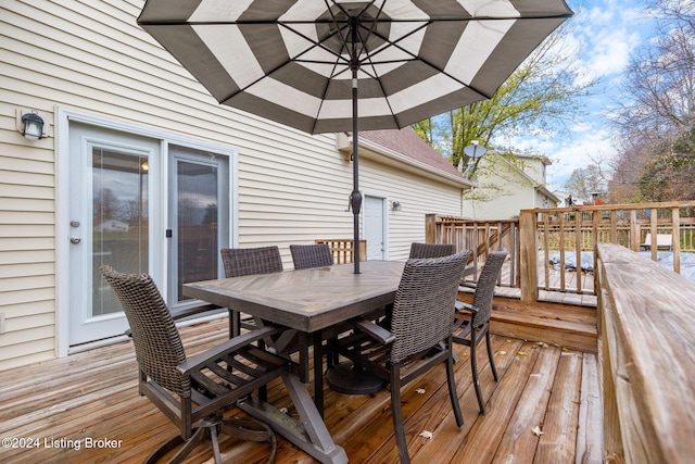 view of wooden deck