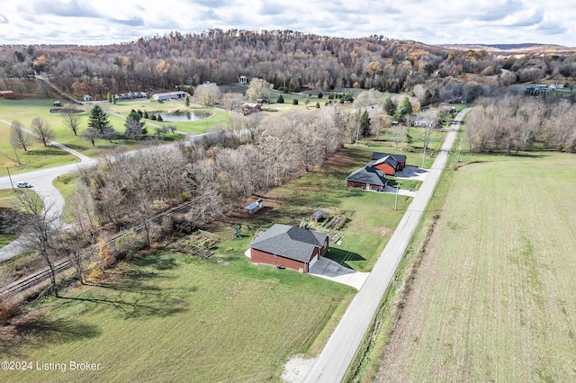 drone / aerial view with a rural view