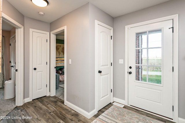 entryway featuring dark hardwood / wood-style flooring