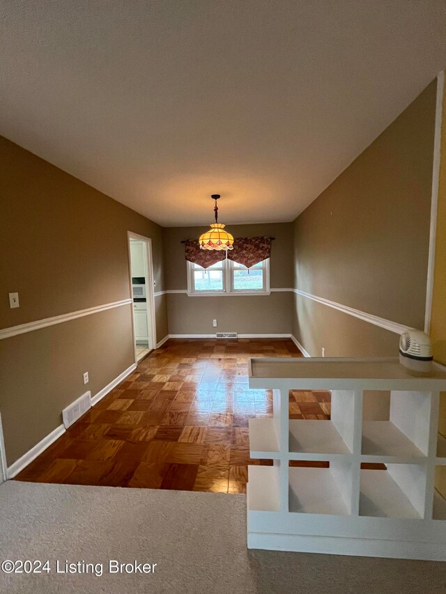 view of unfurnished dining area