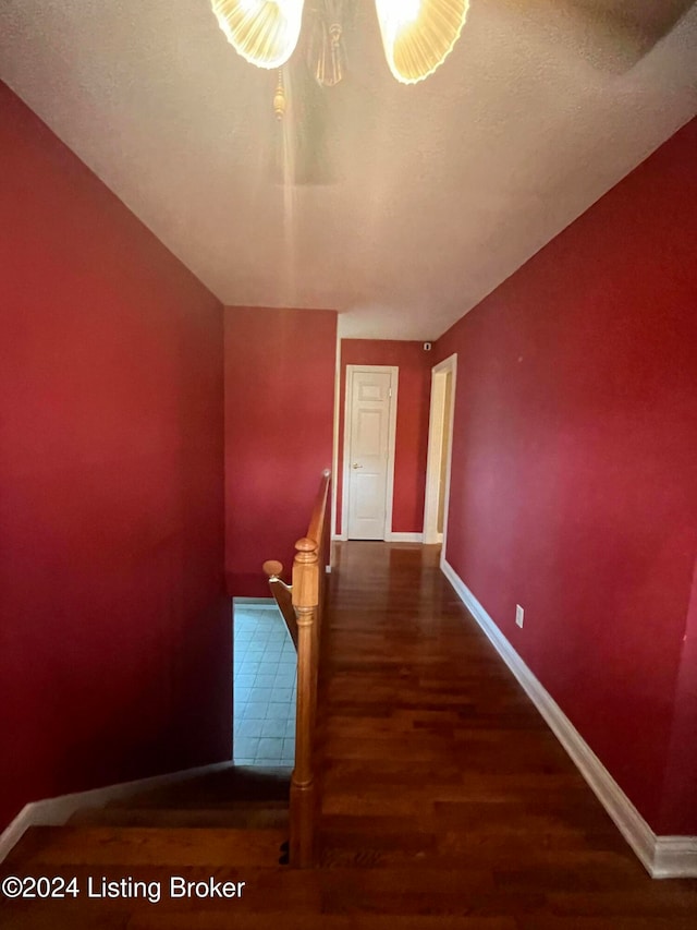 hallway with dark wood-type flooring