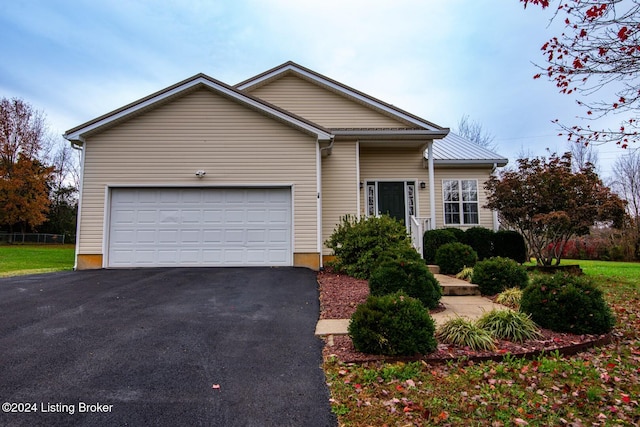 view of front facade with a garage