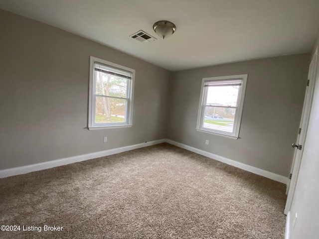 carpeted empty room featuring a healthy amount of sunlight