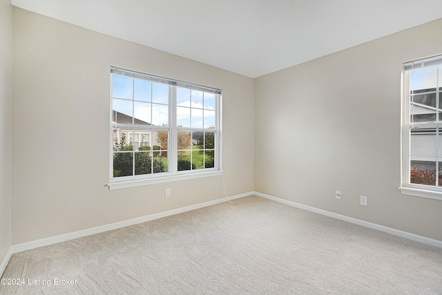 view of carpeted spare room