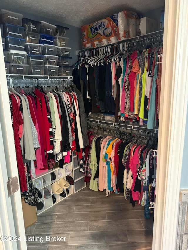 spacious closet with wood-type flooring