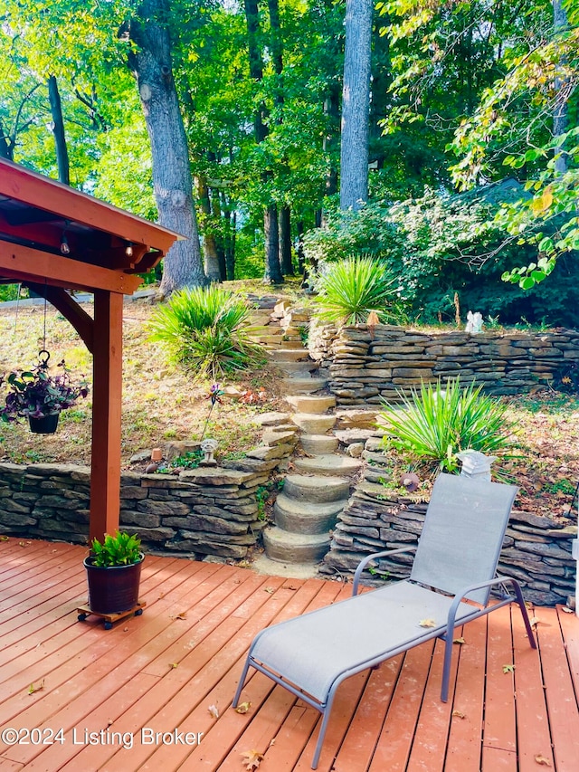 view of wooden deck