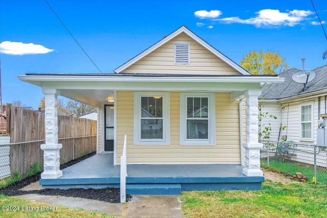 exterior space with a porch