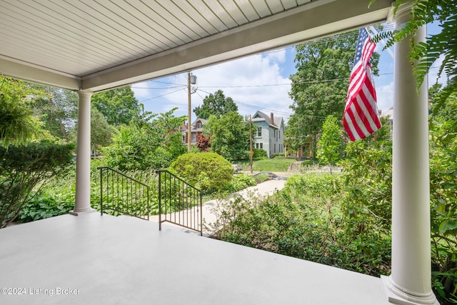 view of patio with covered porch