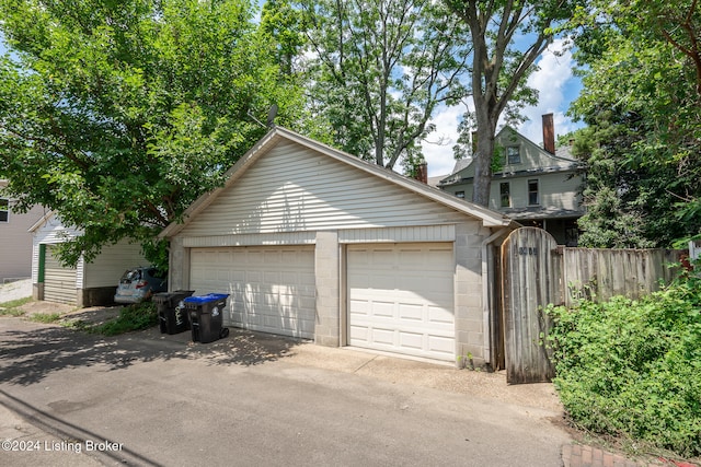 view of garage