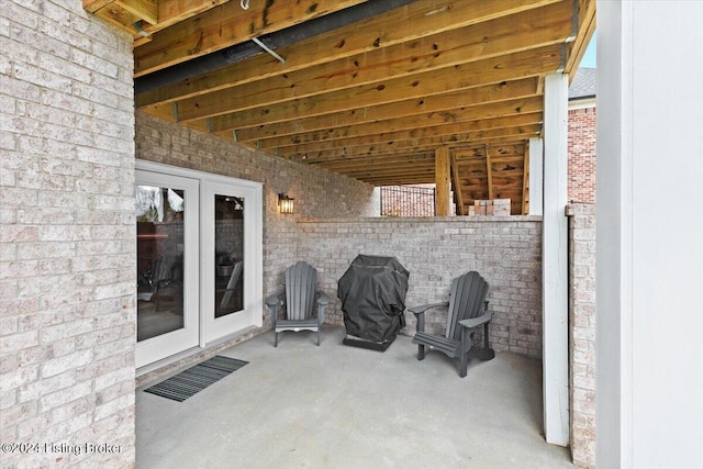 view of patio with area for grilling