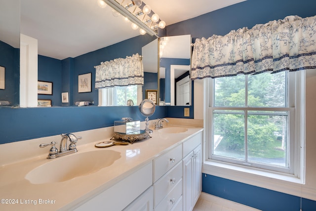 bathroom featuring vanity and tile patterned floors