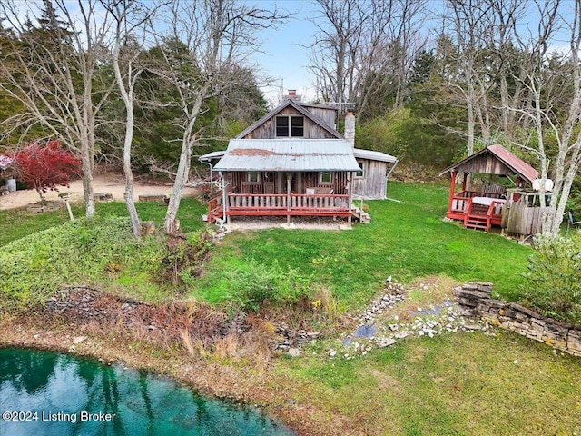 view of yard featuring a deck