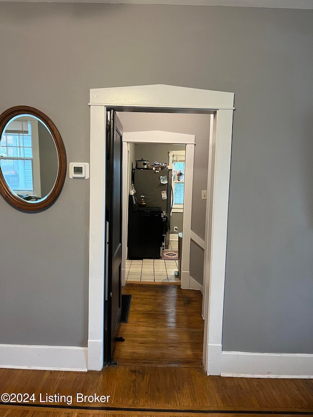 hallway featuring hardwood / wood-style floors