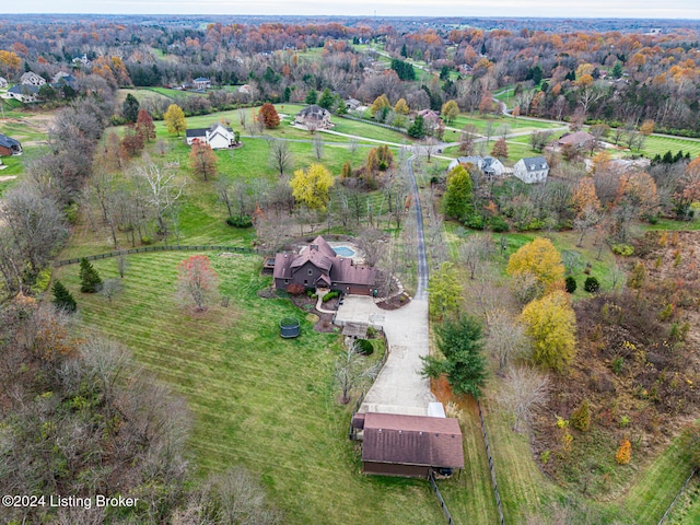 aerial view featuring a rural view