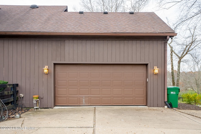 view of garage