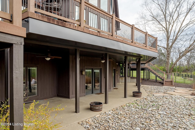 view of patio / terrace with ceiling fan