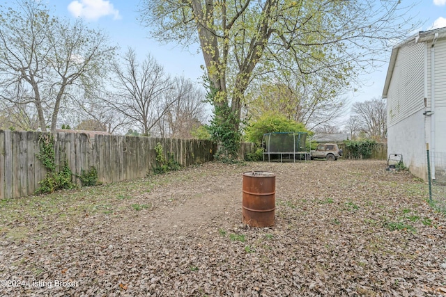 view of yard featuring a trampoline