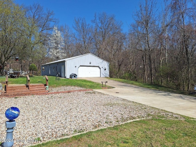 exterior space with a garage