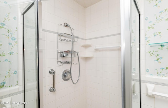 bathroom with an enclosed shower