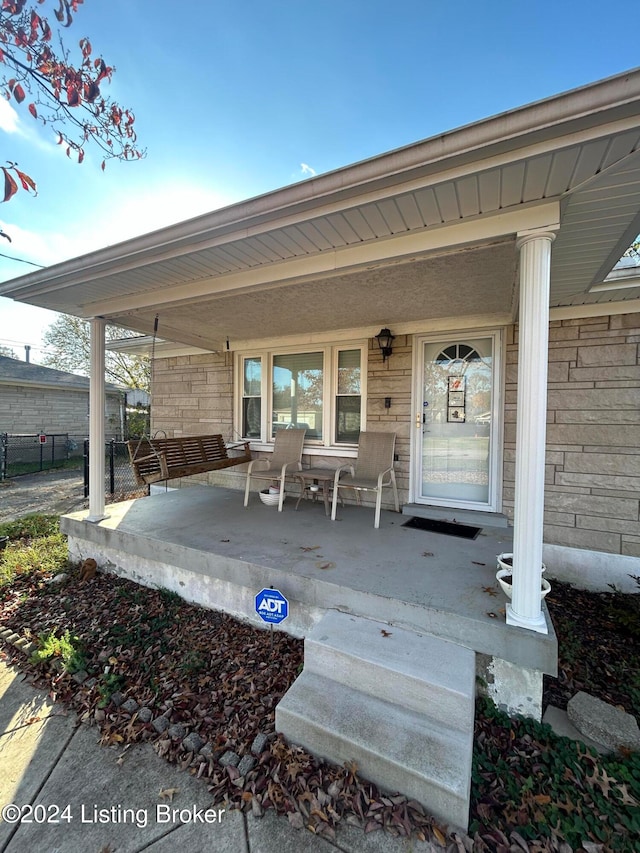 view of patio / terrace featuring covered porch