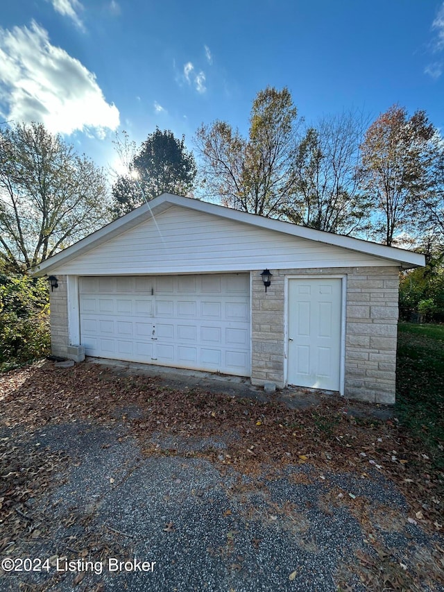 view of garage