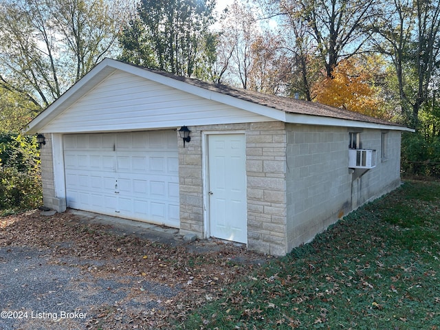 garage featuring cooling unit