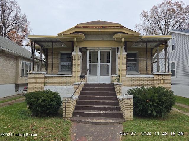 view of front of home with a porch