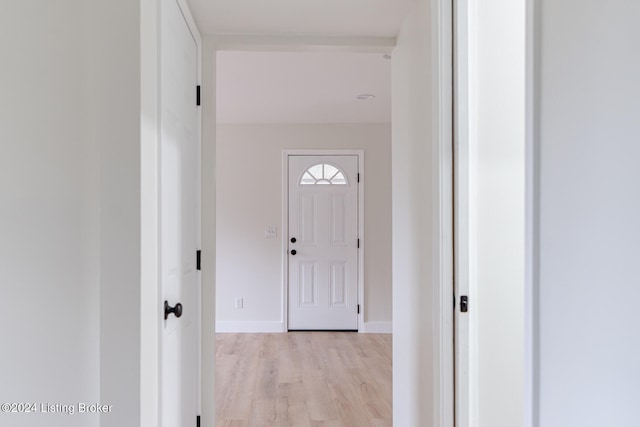 hall featuring light hardwood / wood-style flooring