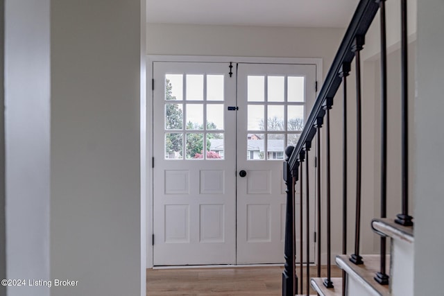 entryway with light wood-type flooring