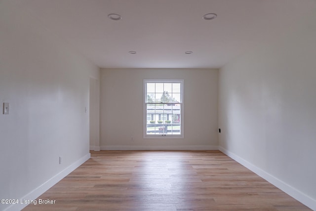 empty room featuring light wood-type flooring