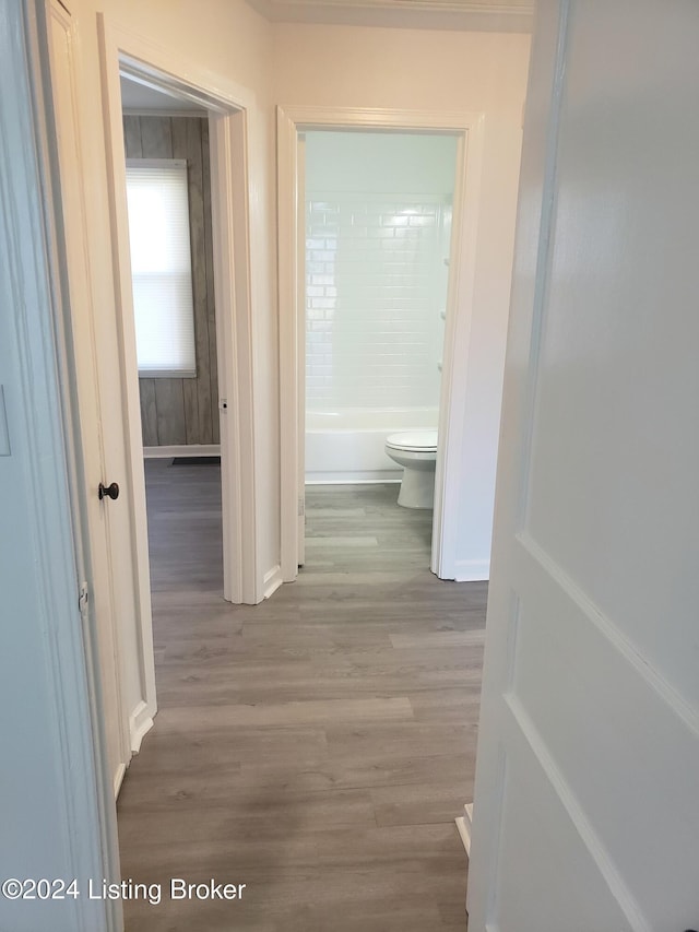 hallway featuring hardwood / wood-style flooring