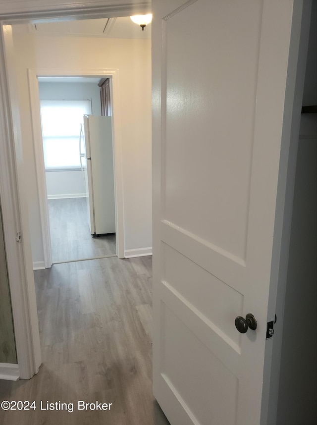 hallway featuring light hardwood / wood-style floors